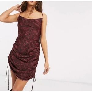 Free People Burgundy Floral Slip Dress
